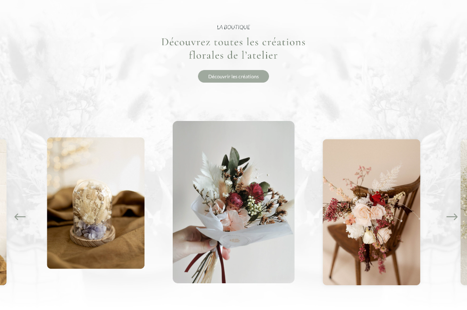 Site e-commerce Bloompoésie créations