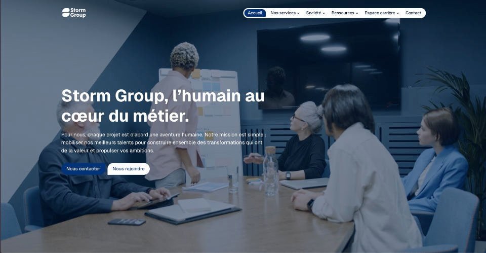 Site internet Storm Group Accueil