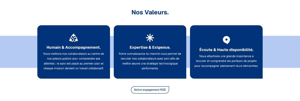 Site internet Storm Group section valeurs
