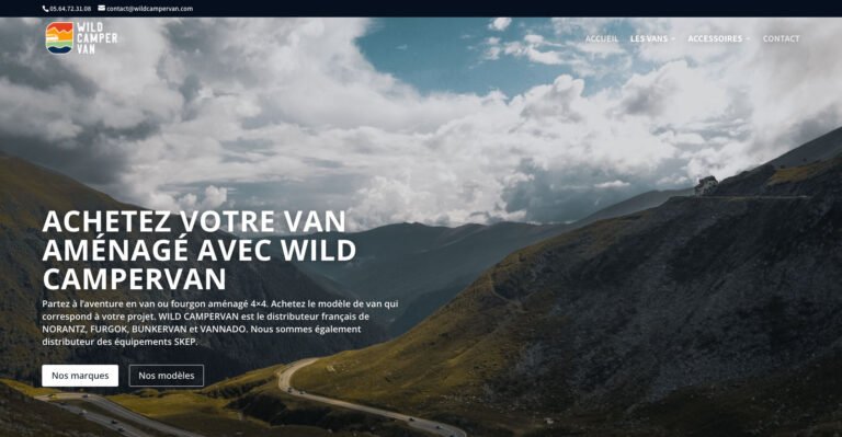 Site internet Wild Campervan Accueil