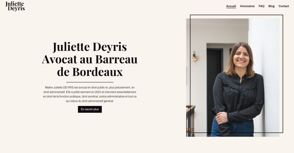 Site Vitrine Maître Juliette Deyris Avocat à Bordeaux