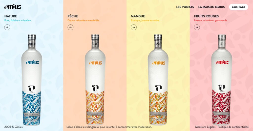 Page d'accueil du site vitrine d'Omius