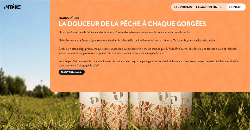 Présentation Vodka Mangue - Site vitrine d'Omius